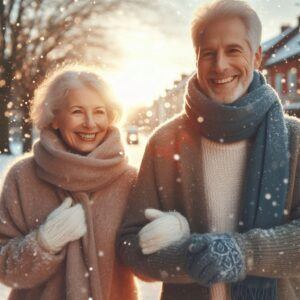 Couple with winter jumpers
